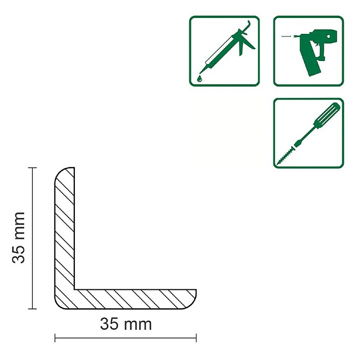 WINKELL. LAERCHE ROH35X35mm 1m