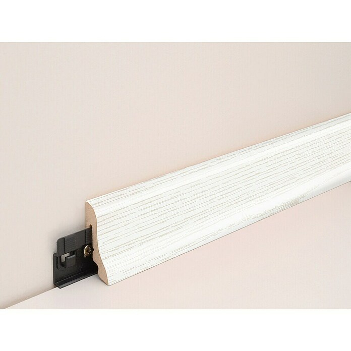 Sockelleiste FU018L (L x B x H: 2 400 x 18,5 x 38,5 mm, MDF, Esche weiß) | BAUHAUS