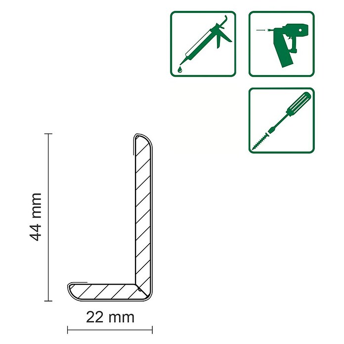 Winkelleiste SF599 (2 400 x 22 x 44 mm, MDF/Folie, Buche) | BAUHAUS
