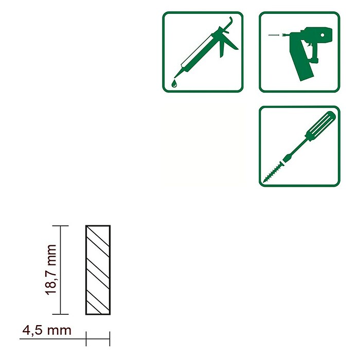 Ravni profil  (D x Š x V: 1.000 x 18,7 x 4,5 mm, Ariš) | BAUHAUS