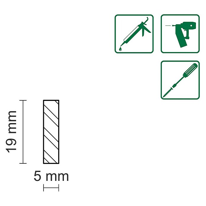 FLACHLEISTE LAERCHE ROH 4,5X18,7mm 200cm