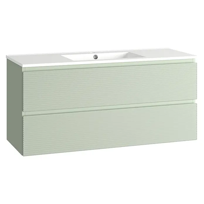 Mueble bajo de lavabo Cristal 2 cajones - L x An x Al: 45 x 120 x 60 cm, Verde atlántico, Número de cajones: 2 ud. - El mueble de lavabo tiene dos cajones y un diseño sencillo. Ideal para baños modernos, aportando almacenamiento y estilo a cualquier baño moderno.