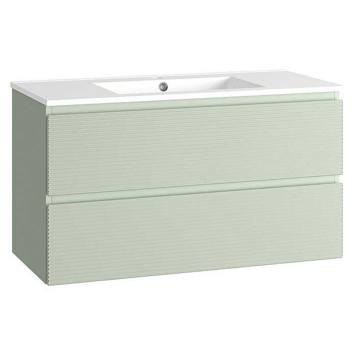 Mueble de lavabo Cristal 2 cajones (L x An x Al: 45 x 100 x 60 cm, Verde atlántico, Número de cajones: 2 ud.) | BAUHAUS
