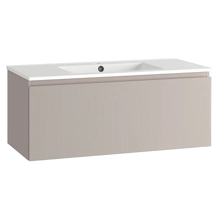 Mueble bajo de lavabo Cristal - L x An x Al: 45 x 100 x 40 cm, Rosa, Número de cajones: 1 ud. - Elegante mueble de baño con lavabo. El diseño se caracteriza por una estética moderna y un diseño funcional.