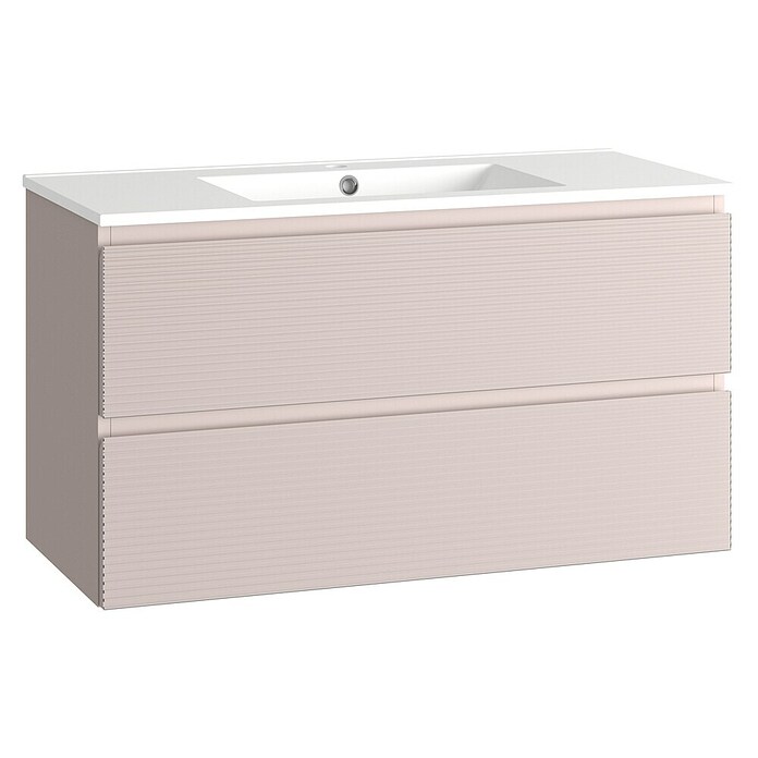 Mueble de lavabo Cristal 2 cajones (L x An x Al: 45 x 100 x 60 cm, Rosa, Número de cajones: 2 ud.) | BAUHAUS