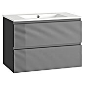 Mueble de lavabo Cristal 2 cajones (L x An x Al: 45 x 80 x 60 cm, Negro, Número de cajones: 2 ud.) | BAUHAUS