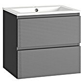 Mueble de lavabo Cristal 2 cajones (L x An x Al: 45 x 60 x 60 cm, Negro, Número de cajones: 2 ud.) | BAUHAUS