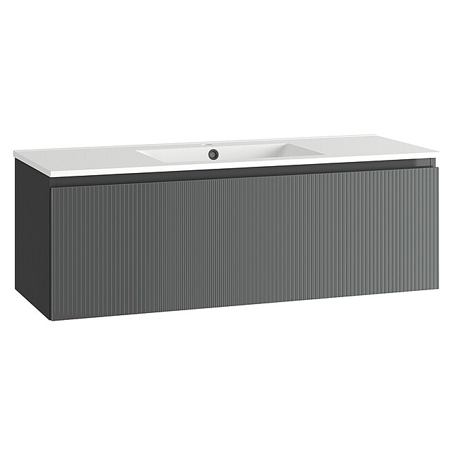 Mueble de lavabo Cristal (L x An x Al: 45 x 120 x 40 cm, Negro)