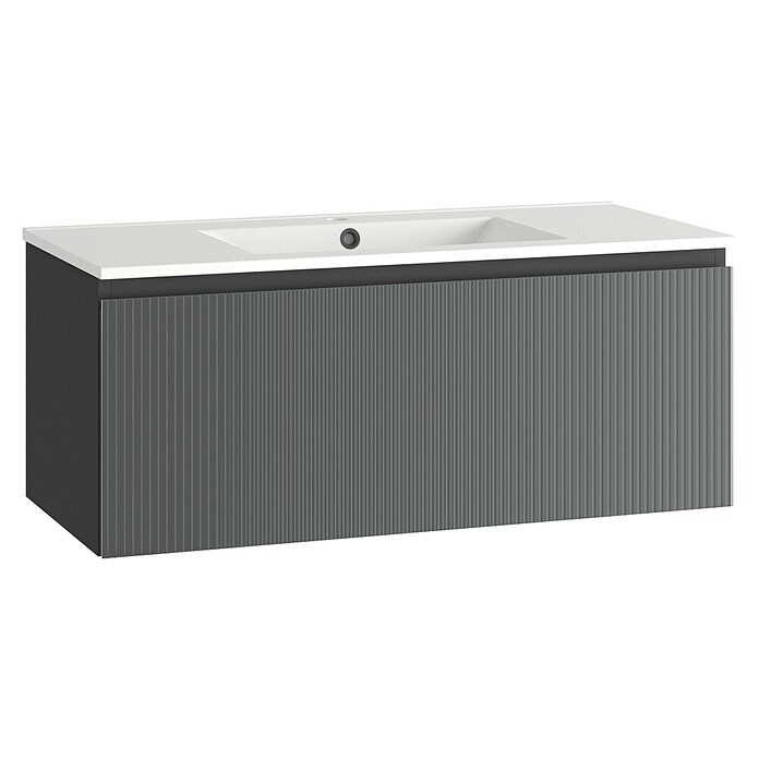 Mueble de lavabo Cristal (L x An x Al: 45 x 100 x 40 cm, Negro, Número de cajones: 1 ud.) | BAUHAUS