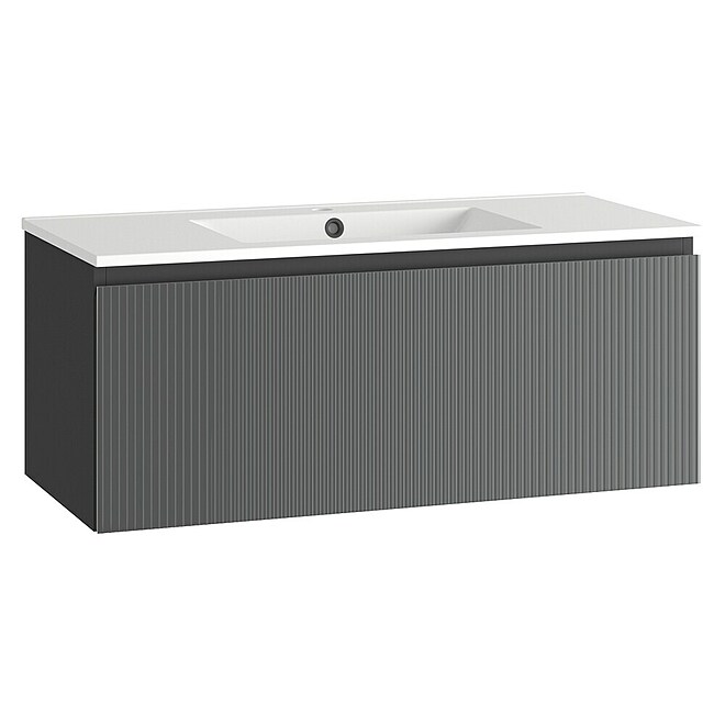 Mueble de lavabo Cristal (L x An x Al: 45 x 100 x 40 cm, Negro)