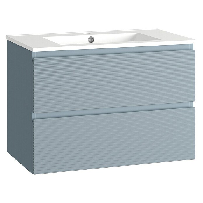 Mueble de lavabo Cristal 2 cajones (L x An x Al: 45 x 80 x 60 cm, Azul, Número de cajones: 2 ud.) | BAUHAUS