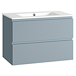 Mueble de lavabo Cristal 2 cajones (L x An x Al: 45 x 80 x 60 cm, Azul)