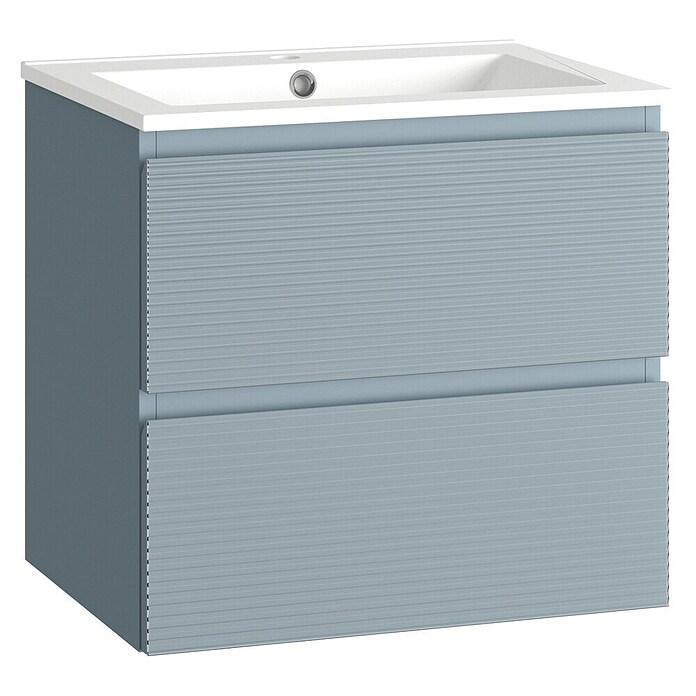 Mueble de lavabo Cristal 2 cajones (L x An x Al: 45 x 60 x 60 cm, Azul, Número de cajones: 2 ud.) | BAUHAUS