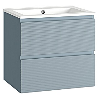 Mueble de lavabo Cristal 2 cajones (L x An x Al: 45 x 60 x 60 cm, Azul)