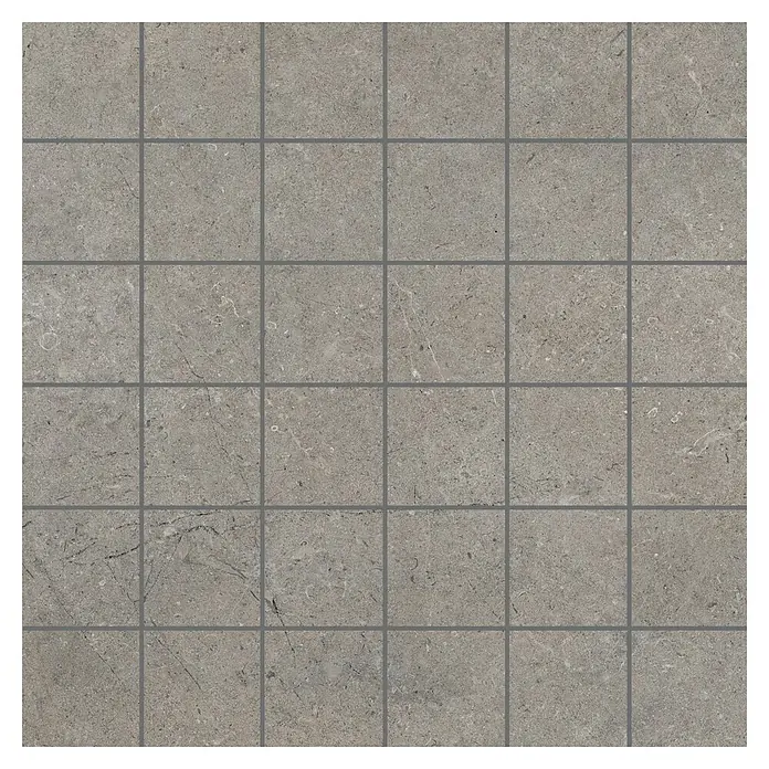 RAK Ceramics Valdi Mosaikfliese - 30 x 30 cm, Taupe, Matt - Quadratische, graue Fliesen mit dunkleren Fugen für ein modernes und zeitloses Design. Perfekt für Badezimmer oder Küchen.