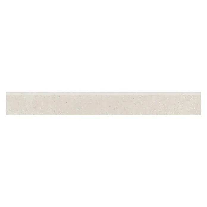 RAK Ceramics Valdi Sockelfliese - 7 x 60 cm, White, Matt - Nahaufnahme einer eleganten, beigen Wandfliese mit subtiler Textur, ideal für stilvolle Innenräume.