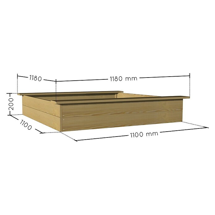 Soulet Sandkasten (118 x 118 x 12,6 cm, Holz) | BAUHAUS