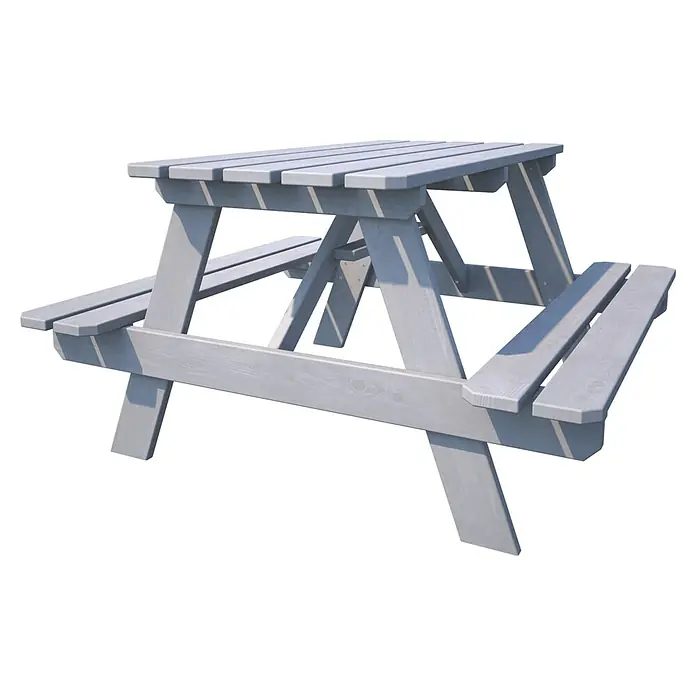 Soulet Kinder-Picknicktisch - L x B x H: 915 x 900 x 500 mm, Holz, Grau - Grauer Picknicktisch aus Holz mit stabilen Bänken. Ideal für Garten und Terrasse, wetterfest und langlebig.