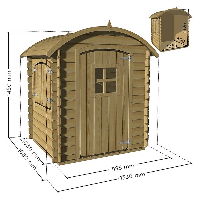 Soulet Spielhaus Patty (L x B x H: 133 x 108 x 145 cm, Holz, Natur) | BAUHAUS
