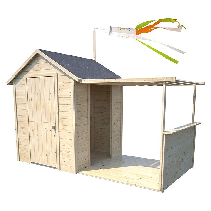 Soulet Spielhaus Eugenie (L x B x H: 256 x 127 x 162 cm, Holz, Natur) | BAUHAUS