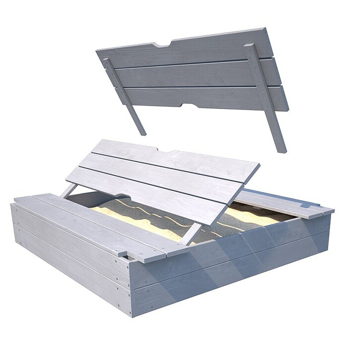 Soulet Sandkasten Sophie (118 x 118 x 12,6 cm, Holz, Hellgrau) | BAUHAUS