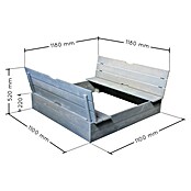 Soulet Sandkasten Sophie (118 x 118 x 12,6 cm, Holz, Hellgrau) | BAUHAUS