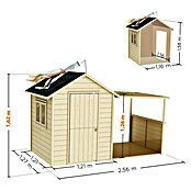 Soulet Spielhaus Eugenie (L x B x H: 256 x 127 x 162 cm, Holz, Natur) | BAUHAUS