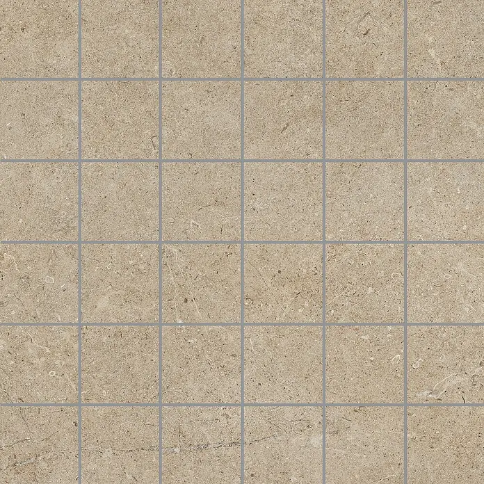 RAK Ceramics Valdi Mosaikfliese - 30 x 30 cm, Beige, Matt - Beige Fliesen mit quadratischem Muster, ideal für Bad und Küche. Die Fliesen sind robust und einfach zu reinigen.