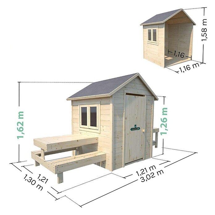 Soulet Spielhaus Blanche (L x B x H: 302 x 127 x 162 cm, Holz, Natur) | BAUHAUS