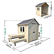 Soulet Spielhaus Blanche (L x B x H: 302 x 127 x 162 cm, Holz, Natur) | BAUHAUS