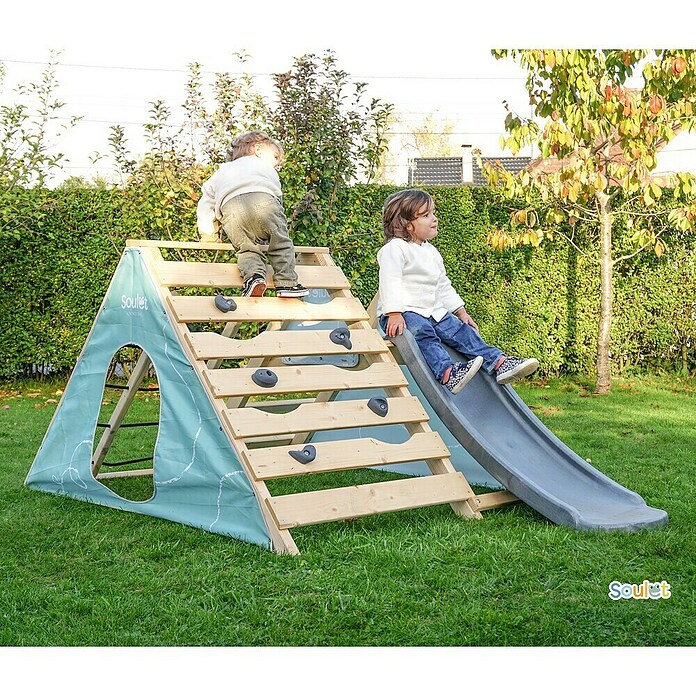 Soulet Klettergerüst Hercules (127 x 208 x 94 cm, Holz, Braun,Türkis) | BAUHAUS