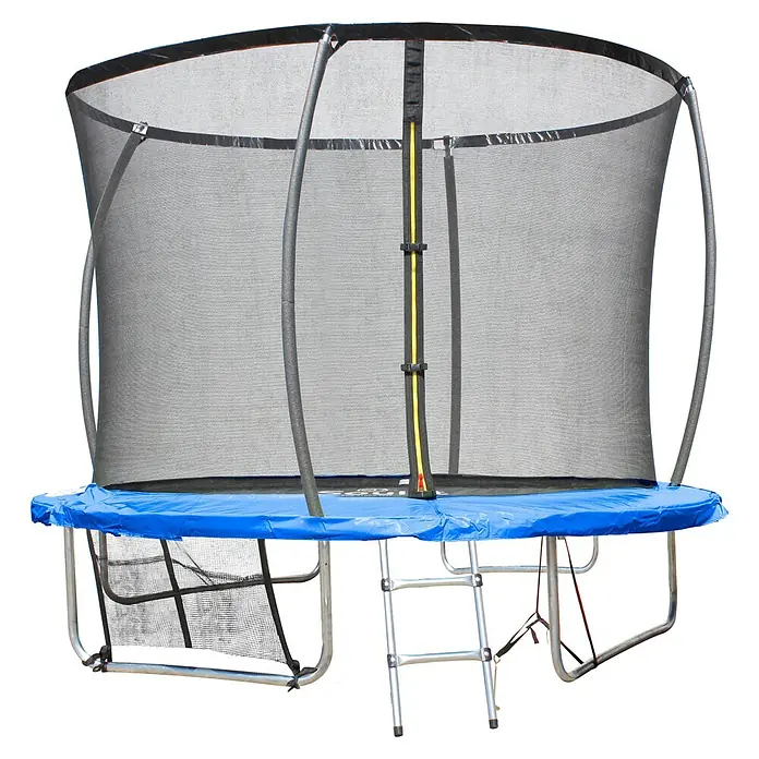 Soulet Trampolin - Ø x H: 366 x 260 cm - Ein rechteckiges Gartentrampolin mit Sicherheitsnetz und Leiter für sicheren Hüpfspass im Freien.