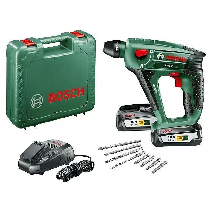 Bosch Power for All 18V Akku-Bohrhammer Uneo Maxx - 18 V, 1 Akku, 0,6 J - Diagonale Ansicht