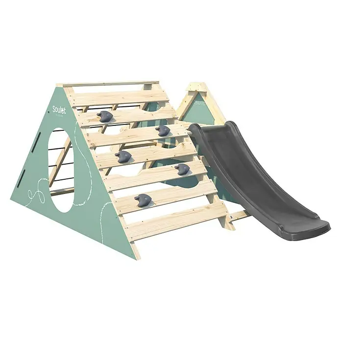 Soulet Klettergerüst Hercules - 127 x 208 x 94 cm, Holz - Dieser Soulet Kletterturm bietet mit Kletterwand und Rutsche vielfältige Spielmöglichkeiten für Kinder. Robustes Holz sorgt für sicheren Spaß im Garten.