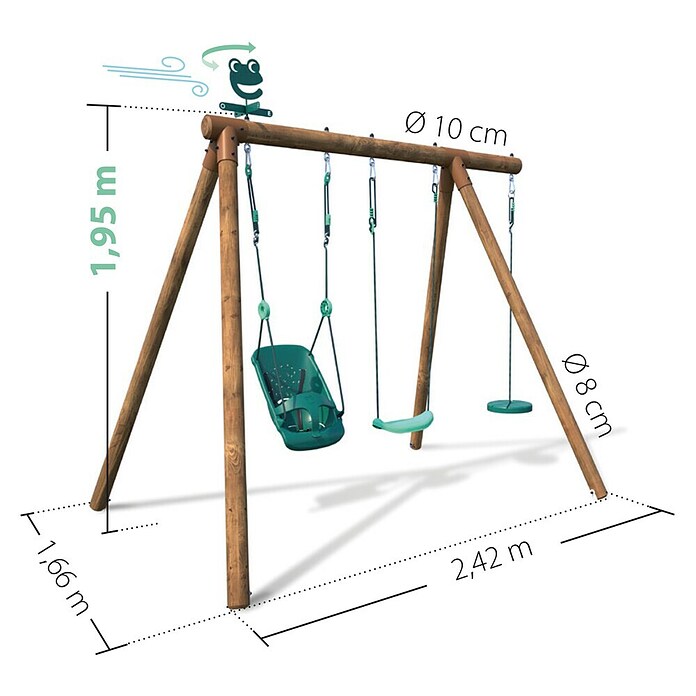 Soulet Schaukel Tiago (B x L: 166 x 242 cm, Holz) | BAUHAUS