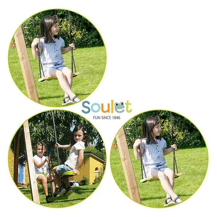 Soulet Schaukel Gautier - B x L: 207 x 240 cm, Holz - Kinderschaukel mit Holzrahmen für stundenlangen Spaß im Freien. Robust und sicher, ideal für den Garten oder die Terrasse.