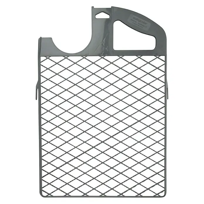 swingcolor Komfort Abstreifgitter - 25 x 21 cm, Kunststoff - Bild einer grauen Abstreifgitter für Farbeimer, das zum Abstreifen von Farbrollern verwendet wird und ein sauberes Arbeiten ermöglicht.
