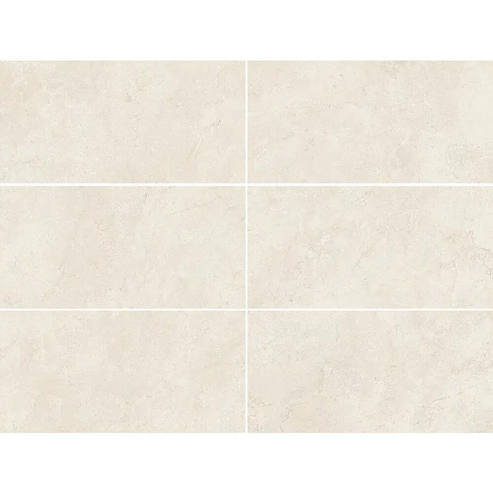 Feinsteinzeugfliese Marante - 59,8 x 119,8 cm, Ivory, Matt - Rechteckige, helle Steingutfliese mit marmorierter Oberfläche für den Innenbereich. Ideal für Küche oder Bad.