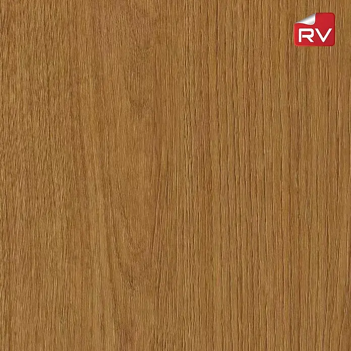 Lámina decorativa autoadhesiva vinílico autoadhesivo a metros - Madera anaranjada - Primer plano del patrón de madera RV, resaltando la veta natural y la textura, ideal para muebles y diseño de interiores.