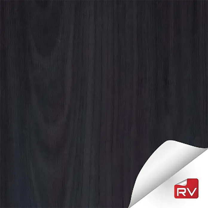 Lámina decorativa autoadhesiva vinílico autoadhesivo a metros - Madera oak gris oscuro - Chapa de madera oscura con esquina despegada, ideal para diseños de muebles e interiores que aportan calidez y elegancia a cualquier espacio.
