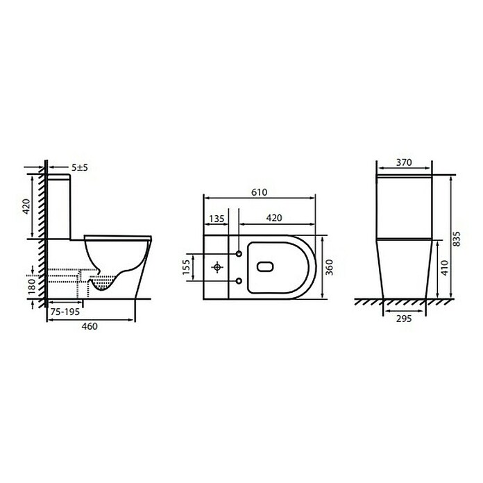 Pack de WC Lisa (Sin borde de descarga, Salida WC: Horizontal, Blanco) | BAUHAUS