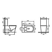 Pack de WC Lisa (Sin borde de descarga, Salida WC: Horizontal, Blanco) | BAUHAUS