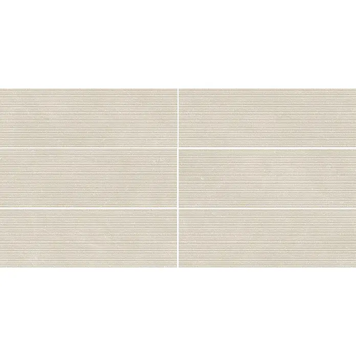Wandfliese Manresa Lines - 39,8 x 119,8 cm, Ivory, Matt - Beige Wandfliesen mit feinen horizontalen Linien, ideal für moderne Badezimmer und Küchen. Diese Fliesen verleihen jedem Raum eine elegante Note.
