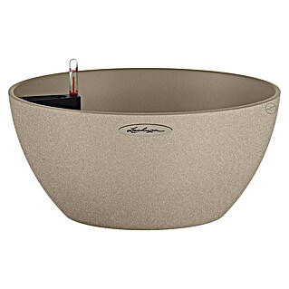 Lechuza Color Pflanzschale rund Cubeto (Außenmaß (Ø x H): 40 x 18,3 cm, Kunststoff, Sandbeige)