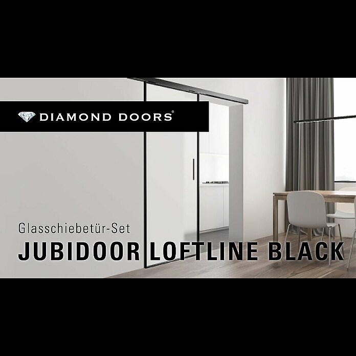 Diamond Doors Black Edition Schiebetür-Komplettset Jubidoor Loftline Black (935 x 2 058 mm, Einscheibensicherheitsglas (ESG)) | BAUHAUS