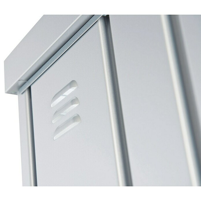 Biohort Geräteschrank 190 Large (Außenbreite inkl. Dachüberstand: 192 cm, Außentiefe inkl. Dachüberstand: 155 cm, Stahl, Silber Metallic) | BAUHAUS