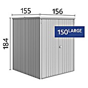 Biohort Geräteschrank Gr. 150 Large (Außenbreite inkl. Dachüberstand: 156 cm, Außentiefe inkl. Dachüberstand: 155 cm, Stahl, Quarzgrau Metallic) | BAUHAUS