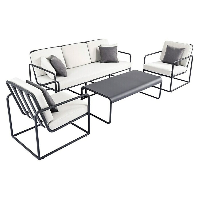 SENSUM Set lounge namještaja Askanas  (4 -dij., Jastuci od olefina, Crna) | BAUHAUS