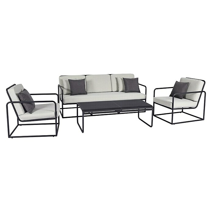 SENSUM Set lounge namještaja Askanas  (4 -dij., Jastuci od olefina, Crna) | BAUHAUS