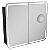 Camargue Stella LED-Spiegelschrank (B x H: 80 x 73,5 cm, Mit Beleuchtung, Mit abgerundeten Kanten, Spanplatte, Dark Oak)